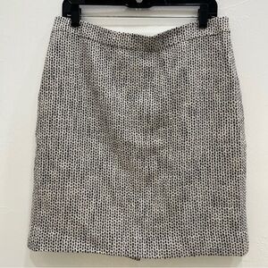 J Crew Women Black White  No.2 Pencil Mini Skirt Cotton Linen Size‎ 10
